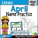 April Spring Weather Editable Name Activities for Preschoo