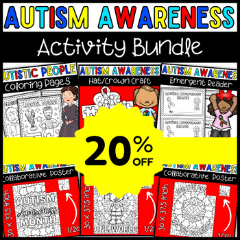Preview of April National Autism Awareness Month Activity Reading and Crafts Bundle