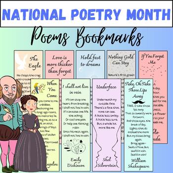 April National Poetry Month Bookmarks | PRINTABLE Poetry Bookmarks ...