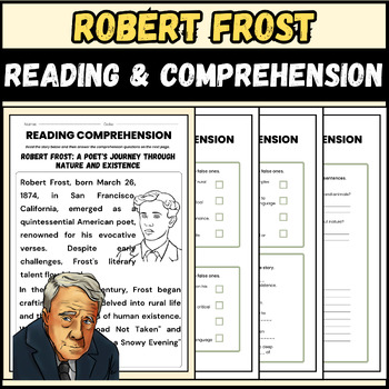Preview of April National Poetry Month Robert Frost Reading Comprehension Passage