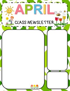 April Newsletter Template Teaching Resources Tpt