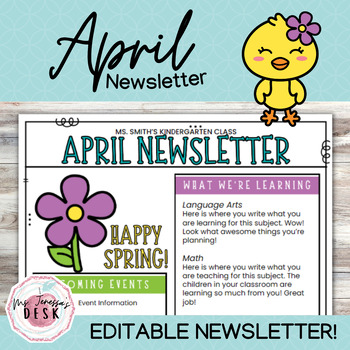 Preview of April Newsletter Template *Editable