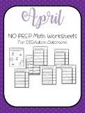 April No PREP Math Worksheets For Exceptional Education Students
