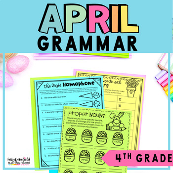 Preview of April Spring and Easter Grammar Packet 4th Grade Grammar Practice Review