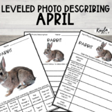 April No Prep Leveled Photo Describing Worksheets