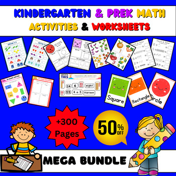 Preview of April No Prep Math Activities BUNDLE For Kindergarten PreK & First Grade