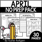 April No Prep Printables for Kindergarten
