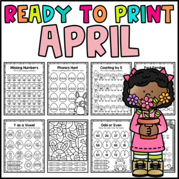 Preview of April No Prep Worksheets | Ready to Print | Easter Worksheets