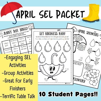 Preview of April Packet| April Social and Emotional Learning (SEL) Packet