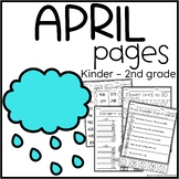 April Pages K-2 Math and Literacy