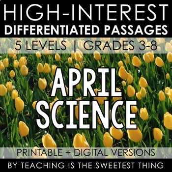 Preview of April Passages: Science - Distance Learning Compatible