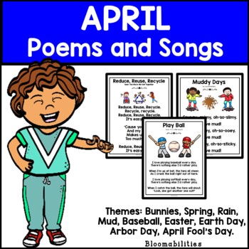 April Poems and Songs for Poetry Unit (Printable) by Bloomabilities