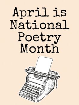 Preview of April Poetry Month School Library Display Poster