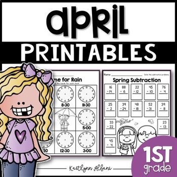 Preview of April Printables - Math and Literacy Packet for First Grade [Spring]