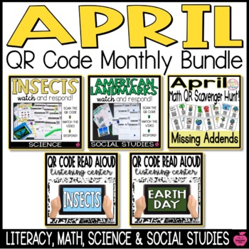 Preview of April QR Codes | Language Arts, Math, Science, and Social Studies