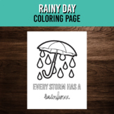 April Rainy Day Coloring Page | Spring Art Activity