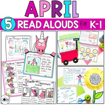 Preview of April Read Aloud Lessons - Spring Activities -  Comprehension Bundle K, 1st
