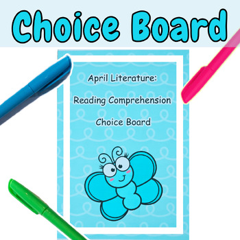 Preview of April Reading Comprehension Choice Board (Independent Work or Sub Plans)