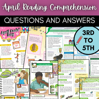 Preview of April Reading Comprehension,spring reading comprehension,fluency passages