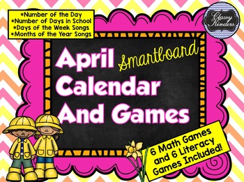 Preview of April SMARTboard Calendar and Games!