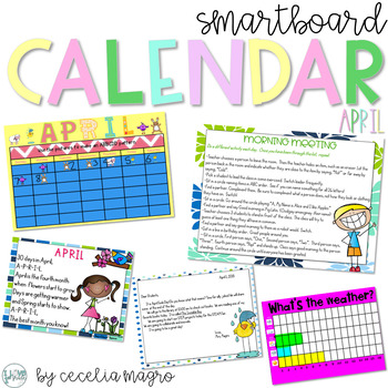 Preview of April SMARTBoard Calendar Morning Meeting
