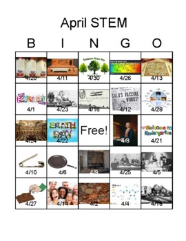 Preview of April STEM Bingo for Middle School and High School