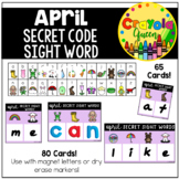 April Secret Code Sight Word Center