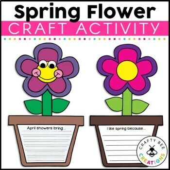 Preview of April Showers Bring May Flowers Spring Writing Craft Activity Bulletin Board Art