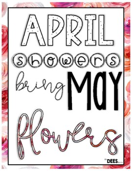 Preview of April Showers Bring May Flowers | April Hallway Craft | Spring Bulletin Board |
