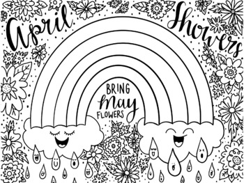 April Showers Bring May Flowers Coloring Worksheets Teaching Resources Tpt
