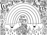 April Showers Bring May Flowers Coloring Page - PNG - Digi