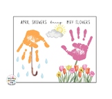 April Showers Bring May Flowers Handprint Art Craft Printa