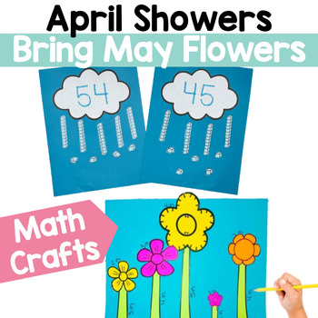 Preview of April Showers Bring May Flowers Place Value Project Measurement Craft 1st Grade