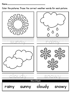 april showers differentiated weather worksheets for special education autism