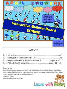 Preview of April Showers Interactive Bulletin Board