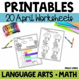 April NO PREP Printables! Common Core Worksheets for Math and Language Arts