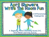 April Showers Write the Room Fun -Word Work Aligned and Di