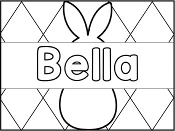 Preview of Editable April/Easter Simple Name Coloring