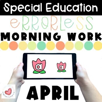 Preview of April Special Education Digital Morning Work-Errorless-Boom Cards™