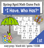 April Spring 1st Grade "I Have, Who Has" Math Game Bundle