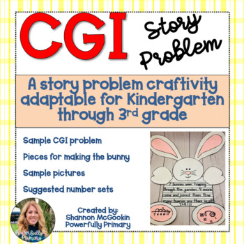 Preview of April Spring Bunny Craftivity - CGI Word Problem - Story Problem