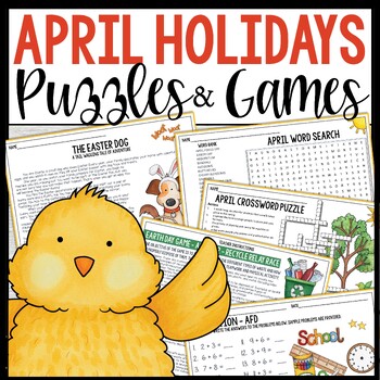 Preview of April Spring Easter Earth Day Word Search Puzzles & Games Activities Worksheets