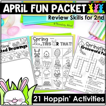 Preview of April Spring Fun Packet 2nd Grade Early Finishers Word Search & Crosswords