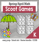 April Spring Kindergarten {Scoot Game/Task Cards} Math Bundle