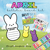 April (Spring) Watercolor Peeps 90s Bulletin Board Kit