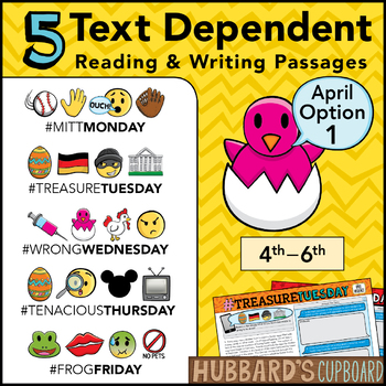 Preview of April Text Dependent Reading Passages - Text Dependent Writing Prompts (Opt. 1)