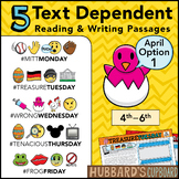 April Text Dependent Reading Passages - Text Dependent Wri