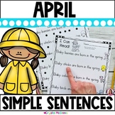 April Spring Themed Simple Predictable Sentences for Kinde