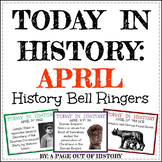 April Today in History Bell Ringers EDITABLE