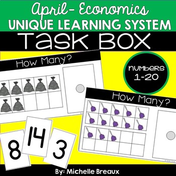 Preview of April Unit 23 Unique Learning System Task Box- Counting 1-20 Tens Frames